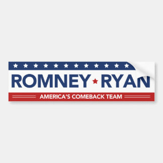 Romney Ryan Amerika Come-back-Team-Autoaufkleber Autoaufkleber