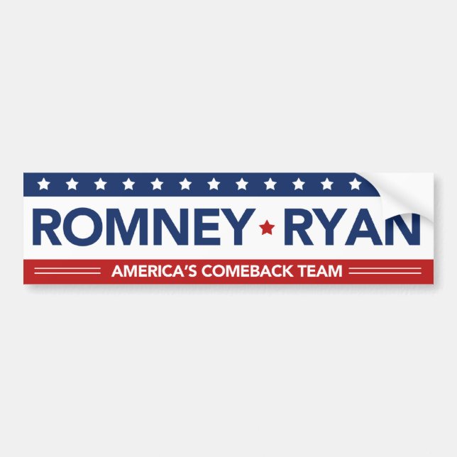 Romney Ryan Amerika Come-back-Team-Autoaufkleber Autoaufkleber (Vorne)