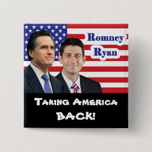 Romney Ryan - Amerika zurücknehmend! Button