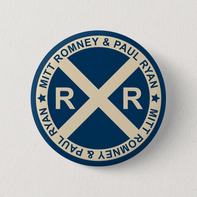 Romney Ryan amerikanischer Kreuzungs-Knopf Button (Vorderseite)