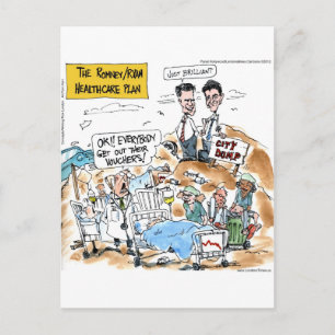 Romney/Ryan Gesundheitswesen Lustige Geschenke & T Postkarte