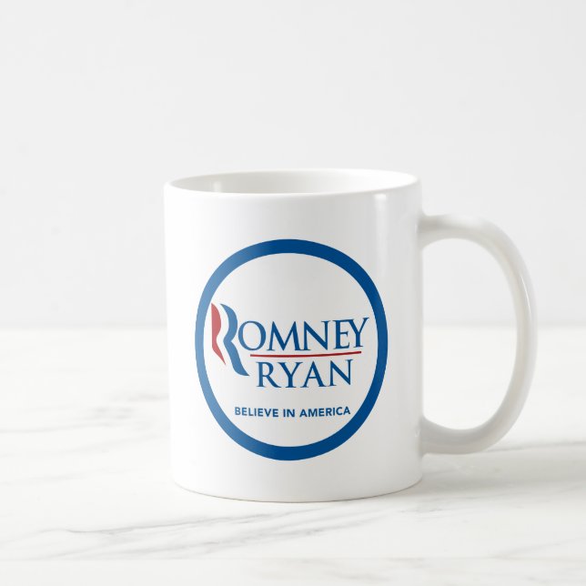 Romney Ryan glauben an runde blaue Grenze Amerikas Kaffeetasse (Rechts)