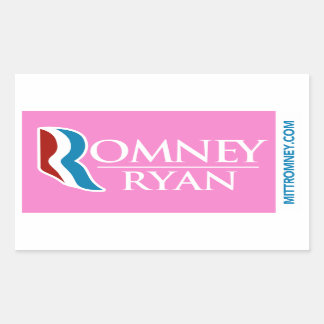 Romney Ryan Logo-Aufkleber-Rosa Rechteckiger Aufkleber