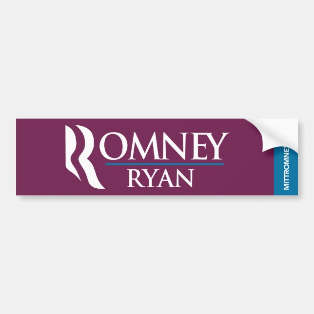 Romney Ryan Logo-Autoaufkleber lila Autoaufkleber (Vorne)