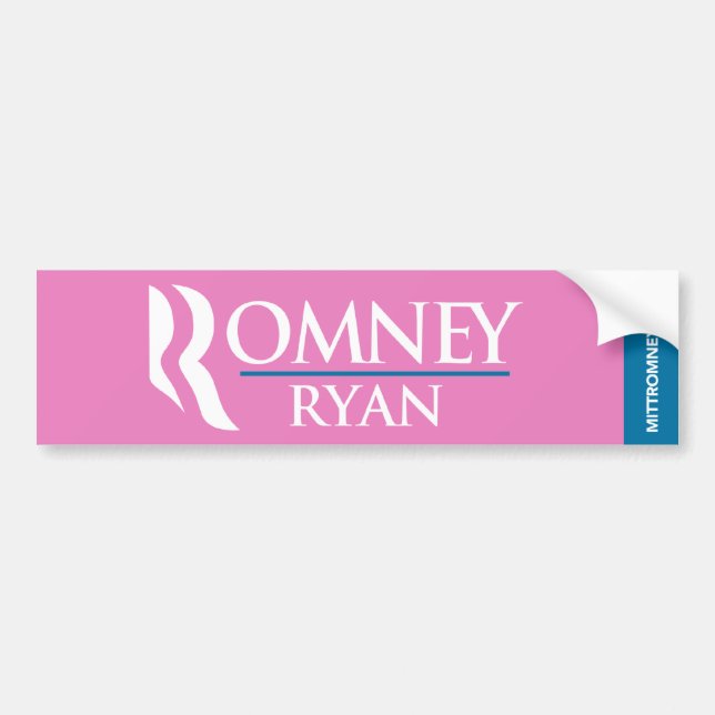 Romney Ryan Logo-Autoaufkleber-Rosa Autoaufkleber (Vorne)