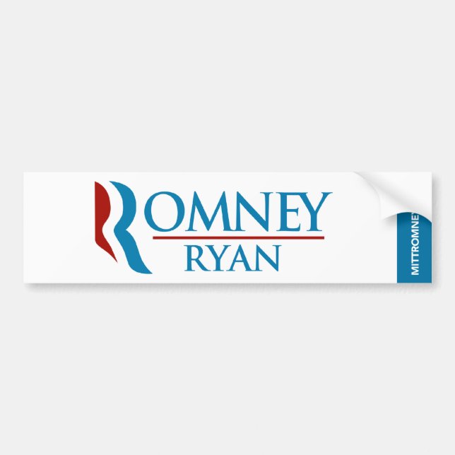 Romney Ryan Logo-Autoaufkleber-Weiß Autoaufkleber (Vorne)
