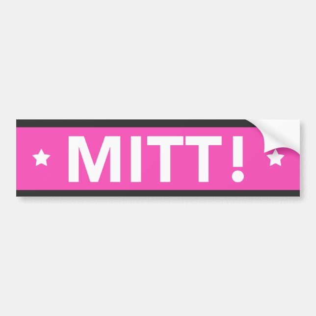 Romney Ryan MITT! Autoaufkleber (Rosa) (Vorne)