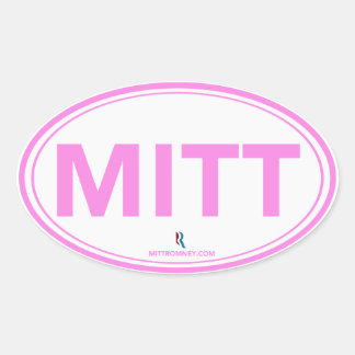 Romney Ryan Mitt Oval Sticker (weiß / rosa)