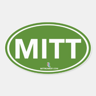 Romney Ryan Mitt Sticker Oval (grün)