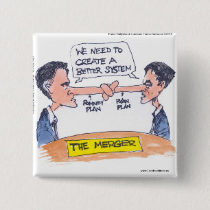 Romney Ryan Pinocchio Merger Funny Gifts & T-Shirt Button