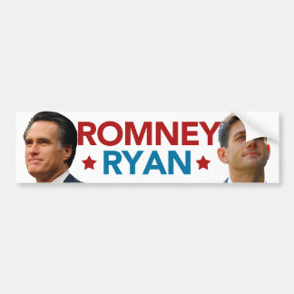 Romney Ryan Porträt-Autoaufkleber (weiß) Autoaufkleber