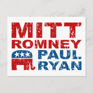 Romney Ryan Run Vote Win Postkarte
