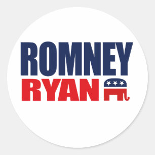 ROMNEY RYAN TICKET 2012.png Runder Aufkleber