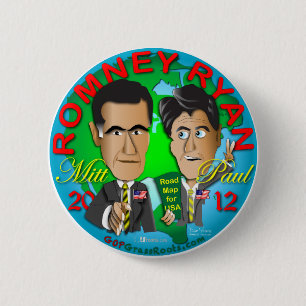 Romney Ryan USA Button