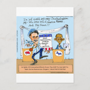 Romney versucht es mit Zingern auf Obama Lustige G Postkarte