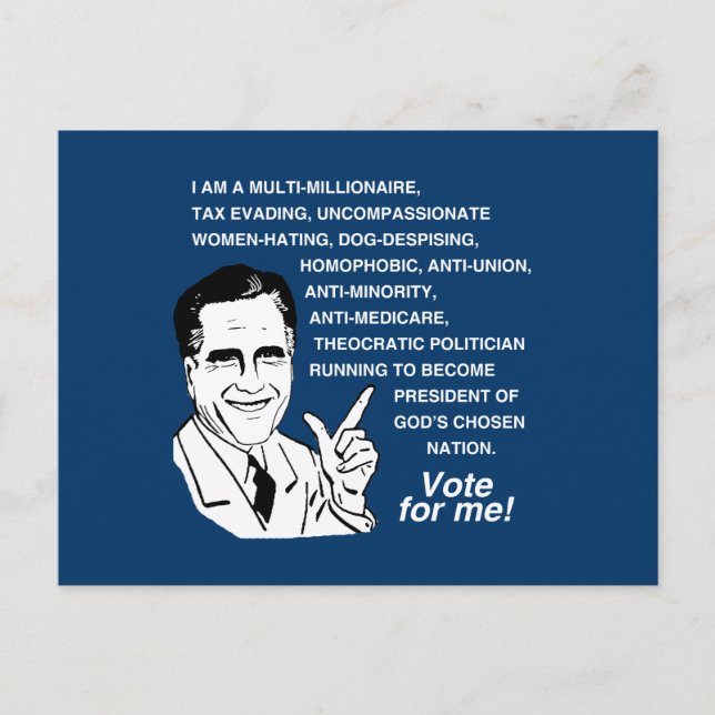 Romney Vote for Me.png Postkarte (Vorderseite)