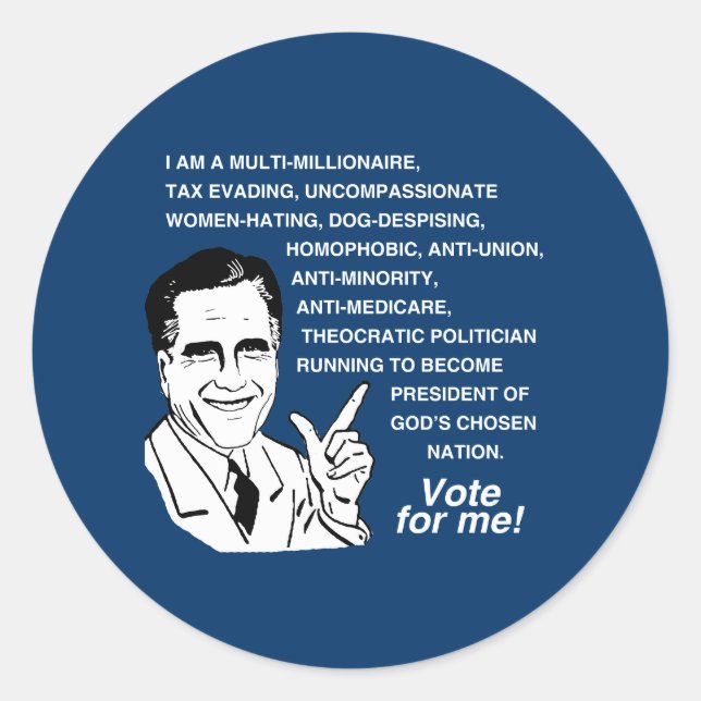 Romney Vote for Me.png Runder Aufkleber (Vorderseite)