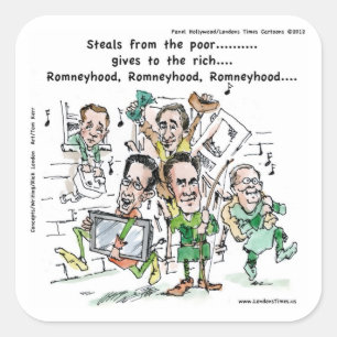 RomneyHood Funny gibt Tasse T-Shirts Karten etc. Quadratischer Aufkleber
