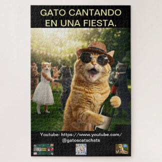 ROMPECABEZA DE GATO CANTANDO EN UNA FIESTA PUZZLE