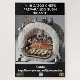 Rompecabeza MINI GATOS CHEFS PREPARANDO SUSHI. Puzzle
