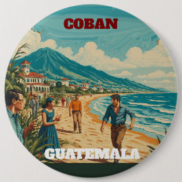 Rompecabezas  GUATEMALA COBAN Retro poster Button
