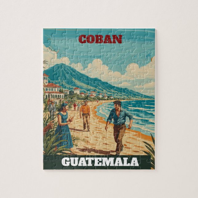 Rompecabezas  GUTEMALA COBAN Retro poster Puzzle (Vertikal)