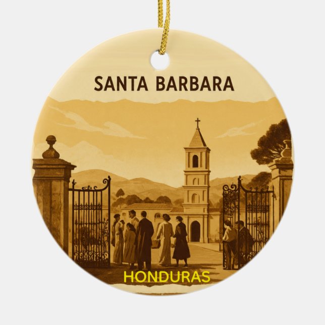Rompecabezas  Honduras Santa Barbara Retro poster Keramik Ornament (Vorne)