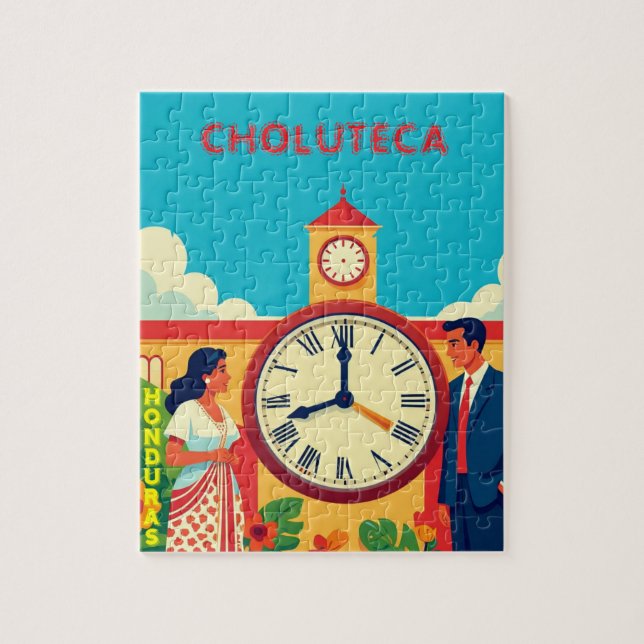 ROMPECABEZASHonduras CHOLUTECA RELOJ Retro poster Puzzle (Vertikal)