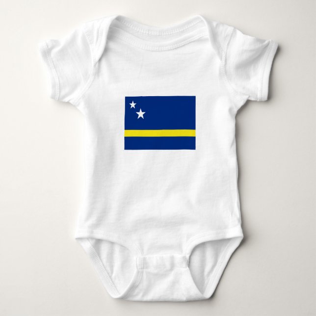 Romper "Curaçaose  vlag". Baby Strampler (Vorderseite)