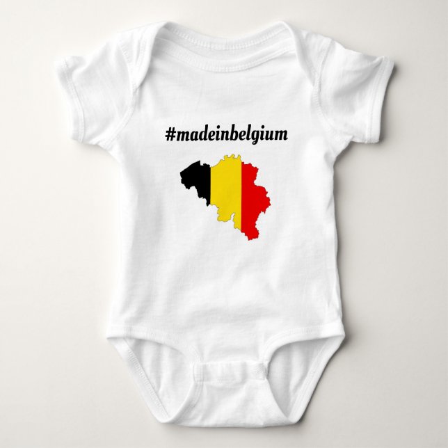 Romper "Madeinbelgium". Baby Strampler (Vorderseite)