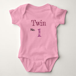 Romper "Twin no.1" roze. Baby Strampler
