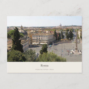 Roms Piazza del Popolo und Panoramablick vom Dach Postkarte