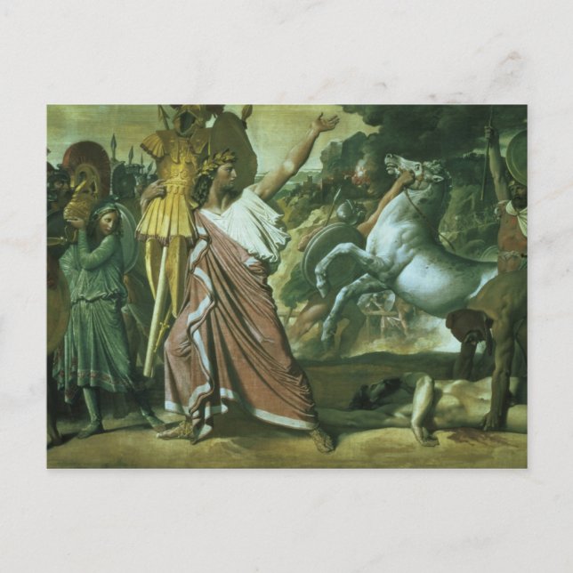 Romulus, Eroberer von Acron, nimmt seinen Hintern  Postkarte (Vorderseite)
