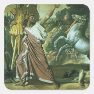 Romulus, Eroberer von Acron, nimmt seinen Hintern  Quadratischer Aufkleber