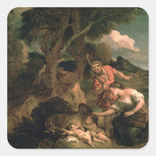 Romulus und Remus Quadratischer Aufkleber