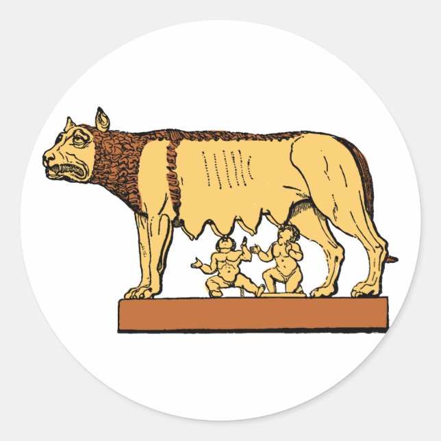 Romulus und Remus Runder Aufkleber (Vorderseite)