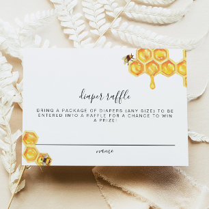 Romy - Honeycomb Bee Diaper Raffle Ticket Card Einladung