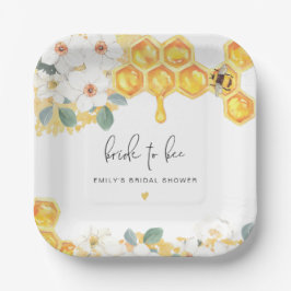 ROMY Rustic Bumble Bee Floral Brautparty Pappteller
