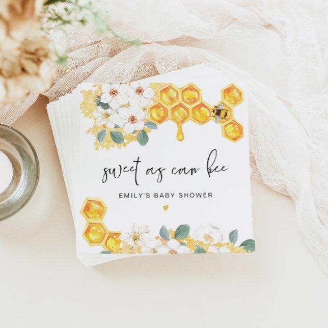 ROMY Sweet as Can bee White Floral Baby Dusche Serviette (Von Creator hochgeladen)