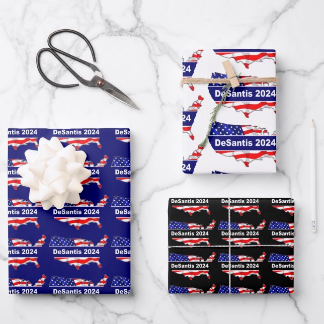 Ron DeSantis 2024 USA Geschenkpapier Set (Vorderseite)