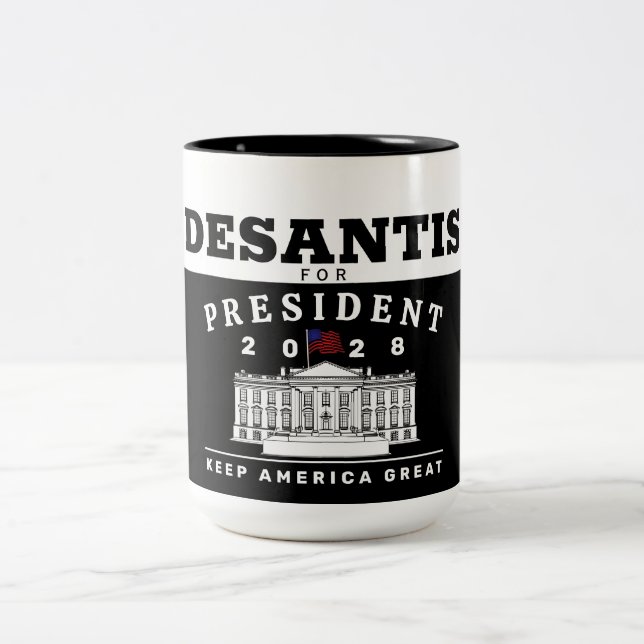 RON DESANTIS 2028 ZWEIFARBIGE TASSE (Mittel)
