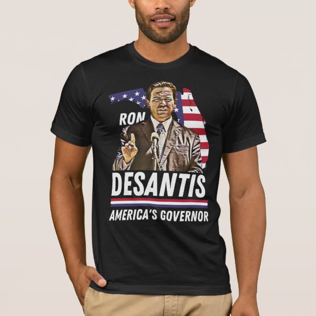 Ron Desantis: Amerikas Gouverneur Patriotic Florid T-Shirt (Vorderseite)