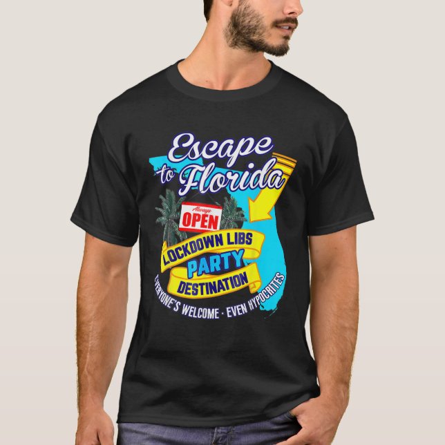 Ron Desantis Escape to Florida Vinatge Funny T-Shirt (Vorderseite)
