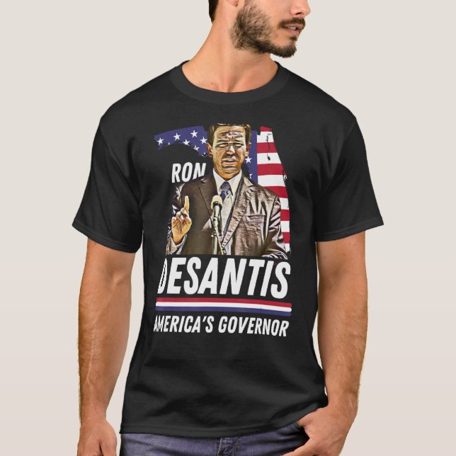 Ron Desantis US-Gouverneur, Fahne Florida T-Shirt (Vorderseite)