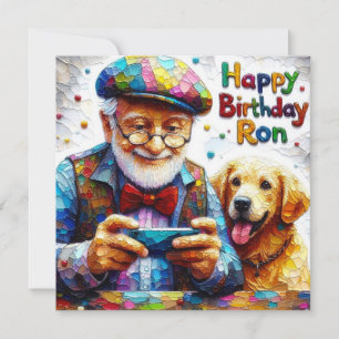 Ron~ Geburtstagskarte ~ Golden Retriever ~