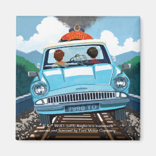 Ron & HARRY POTTER™ im fliegenden Auto nach HOGWAR Magnet