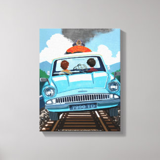 Ron & HARRY POTTER™ in Flying Car to HOGWARTS™ Leinwanddruck