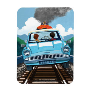 Ron & HARRY POTTER™ in Flying Car to HOGWARTS™ Magnet