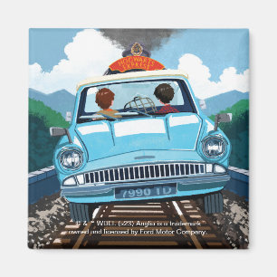 Ron & HARRY POTTER™ in Flying Car to HOGWARTS™ Magnet