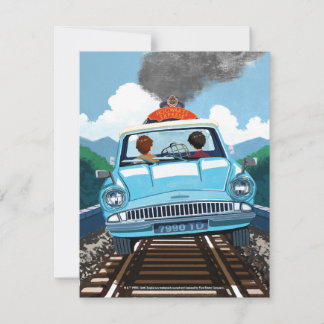 Ron & HARRY POTTER™ in Flying Car to HOGWARTS™ Mitteilungskarte